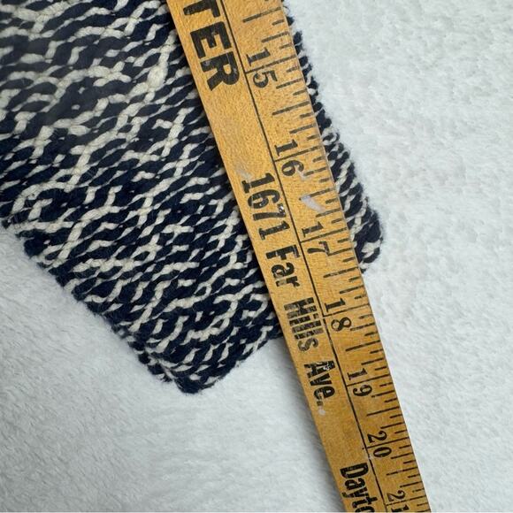 J. Crew Relaxed Wideneck Boxy Thick Textured Knit Sweater Navy M Preppy Minimal - Picture 14 of 14